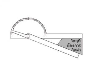 ในการอ่านค่าจากขีดแบ่งสเกล,โปรแทรกเตอร์, เครื่องมือวัดมุม, ฉากวัดมุม, Protractor, สอบเทียบเครื่องมือวัด, เครื่องมือวัด