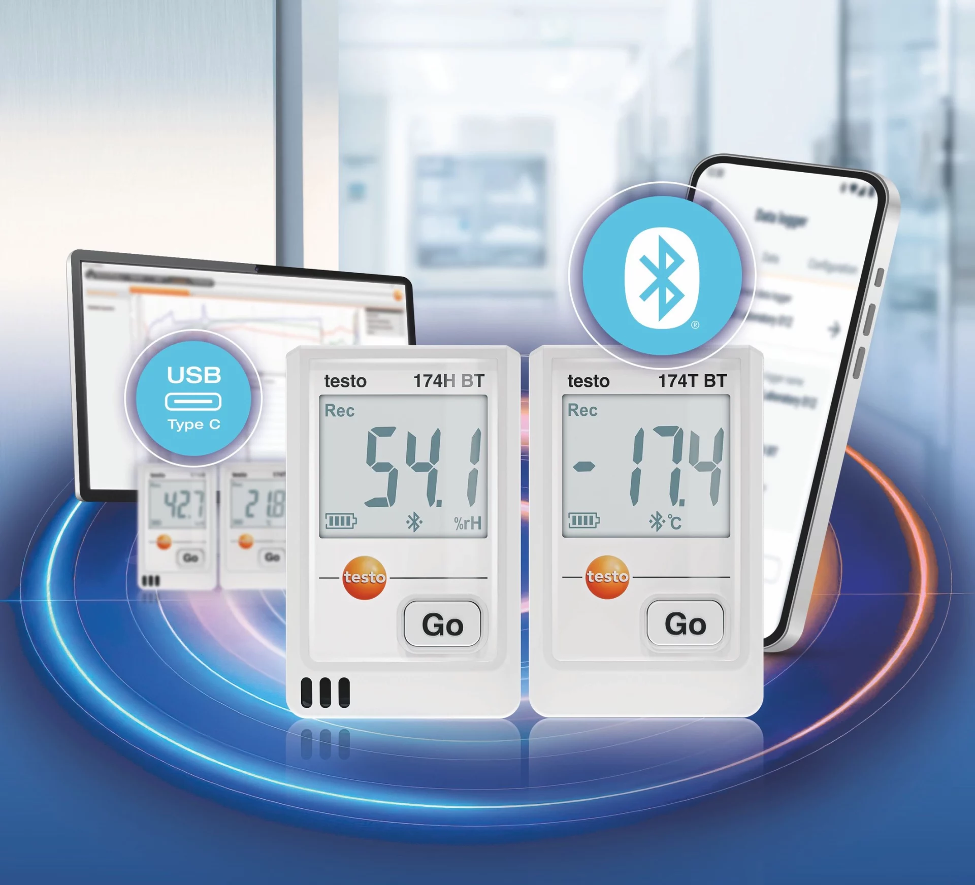 Testo 174 T BT และ Testo 174 H BT, บันทึกข้อมูลอุณหภูมิและความชื้น, บริการสอบเทียบ, บริการสอบเทียบเครื่องมือวัด, Calibration, Calibration laboratory,CLC,สอบเทียบเครื่องมือ
